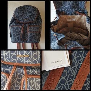 NEW - Calvin Klein Navy monogram backpack